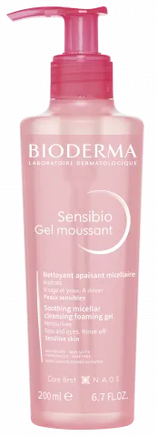 BIODERMA product photo, Sensibio Gel moussant 200ml, foaming gel for sensitive skin